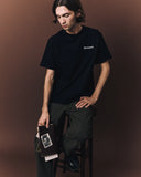 Backyard Paris - Heavyweight Cotton Tee-shirt in Black - Relaxed essential workwear fit worn by a model in Paris.